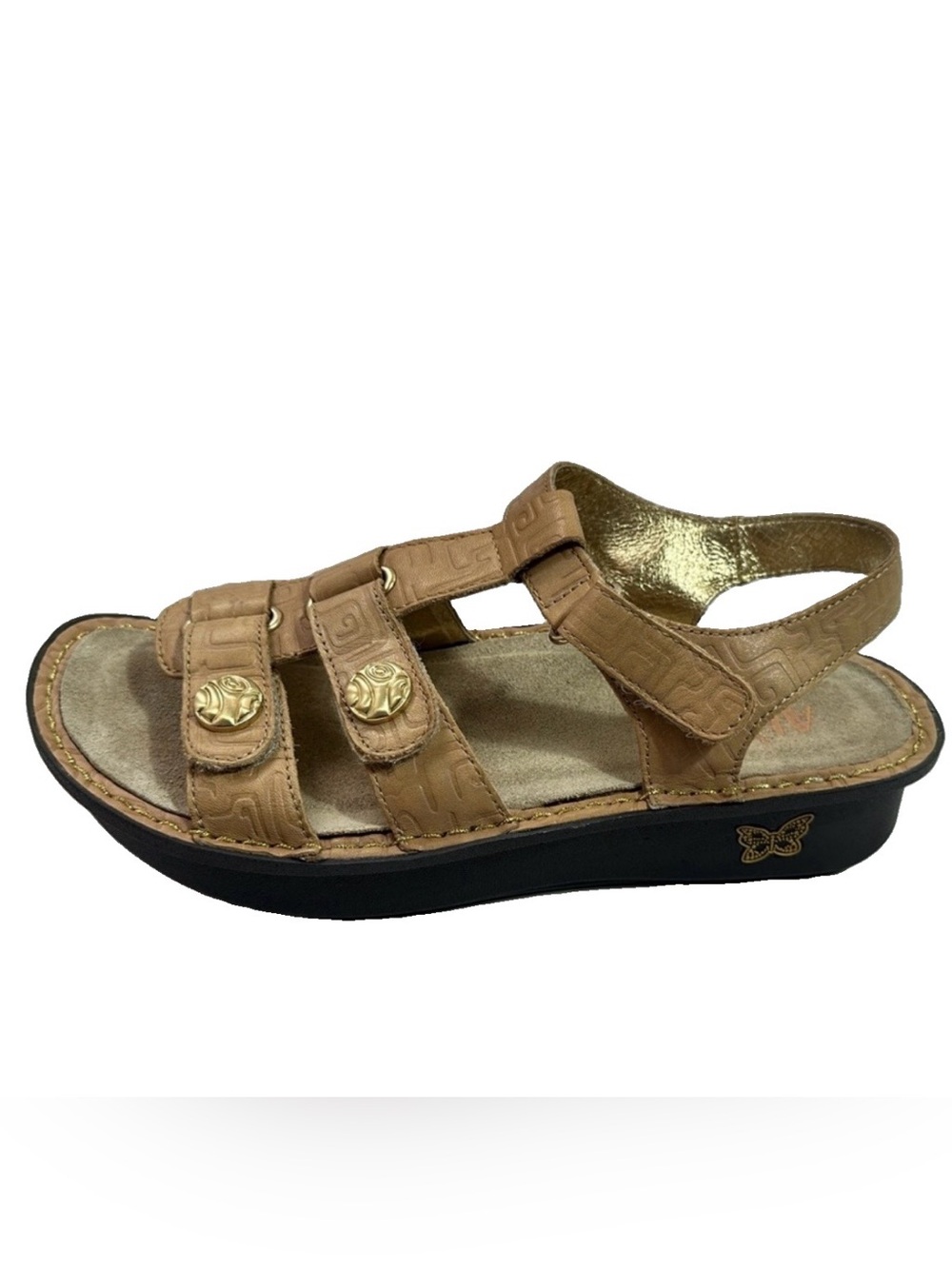 Alegria Kleo Basically Amazing Tan Leather Wedge Sandals size 38 (8)